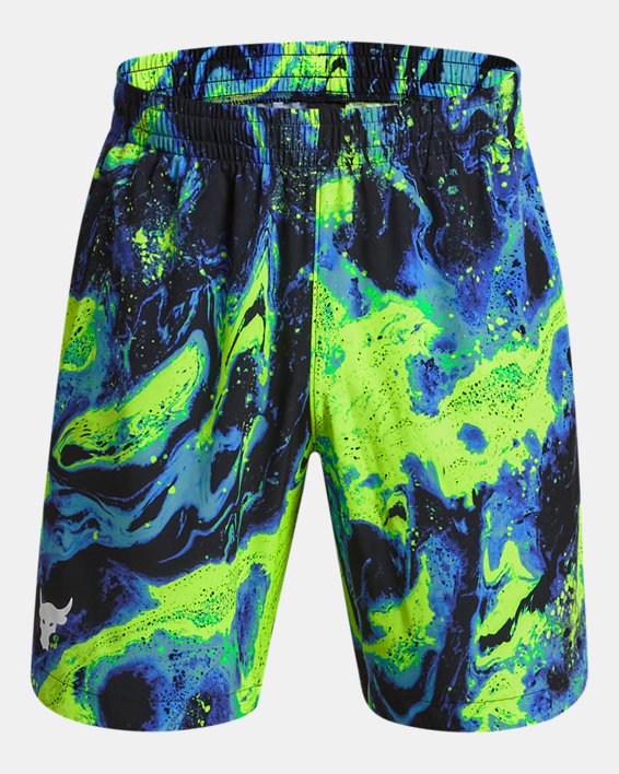 Men's Project Rock Woven Printed Shorts in Green image number 5